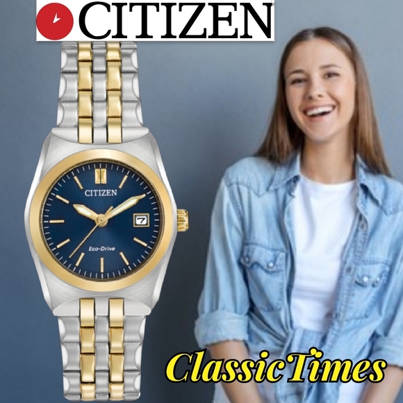Citizen Accessories - ***SOLD*** Citizen Corso Eco-Drive Blue Dial Two-tone Ladies Watch EW2294-53L